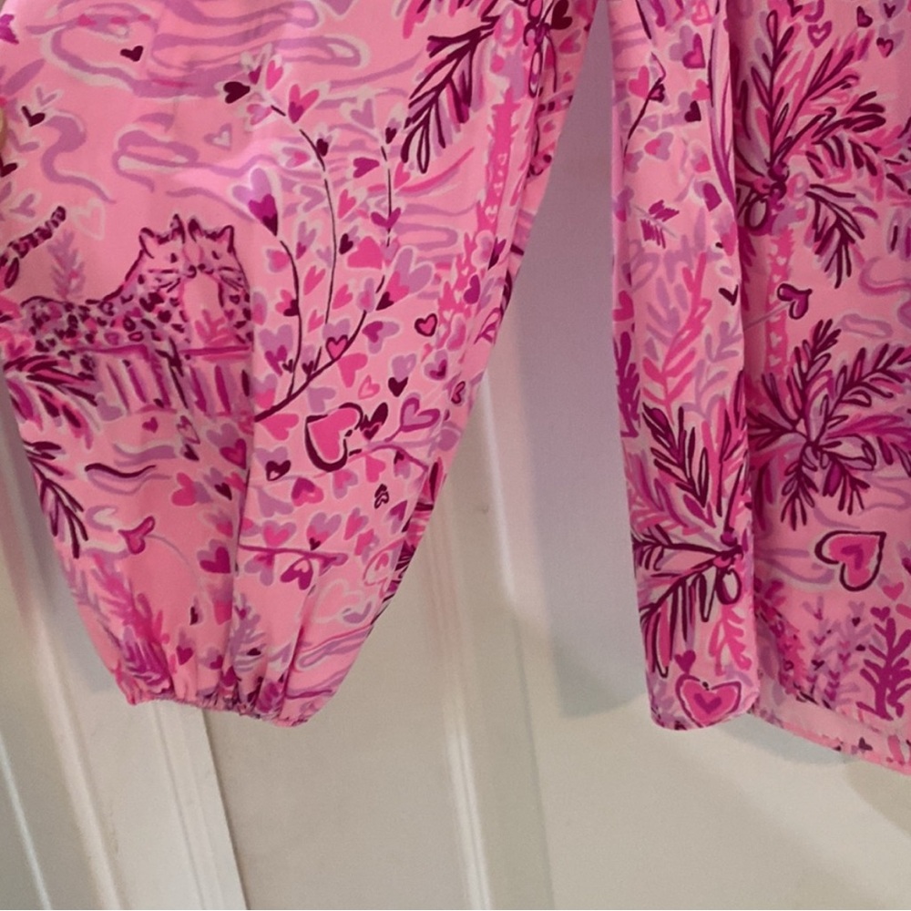 Lilly Pulitzer Pink and Purple Blanche Drop Shoulder Top Medium - Picture 5 of 10